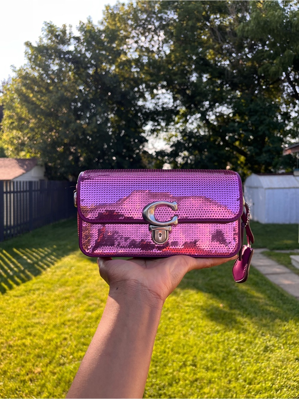 Coach Studio Baguette Sequinned Shoulder Bag